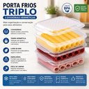Ver imagem 6 de Porta Frios Triplo Hermetico Marmita 3 Andares Pote Geladeira Organizador Alimentos Empilhavel Plast
