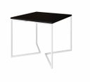 Ver imagem 1 de Mesa de Jantar Industrial Base De Ferro Branco em V Tampo 90x90 Preto