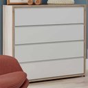 Ver imagem 1 de Cômoda Infantil 4 Gavetas Multimóveis CR40022 Branco Acetinado/Carvalho Treviso