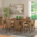 Ver imagem 1 de Conjunto Sala de Jantar Madesa Clarice Mesa Tampo de Madeira com 8 Cadeiras - Rustic/bege Marrom