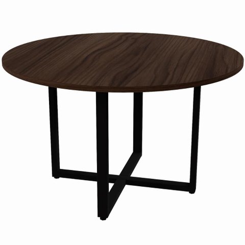 Mesa de Reunião Circular Pé Quadro 120x120cm Linha Versa Mál