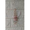 Ver imagem 2 de Captador Energia Pedra Quartzo Rosa Dourado 14cm Fengshui