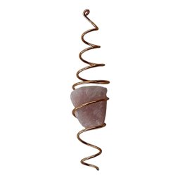 Captador Energia Pedra Quartzo Rosa Dourado 14cm Fengshui - 1