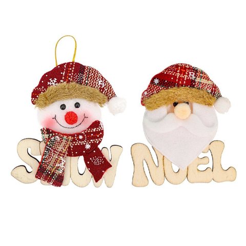 Kit 20 Placas de Natal Papai Noel e Boneco de Neve Natalino 11,5cm