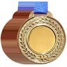 Kit 110 Medalhas 3,5cm Centro Liso de 2cm Acompanha Fita Bronze - 1