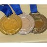 Kit 110 Medalhas 3,5cm Centro Liso de 2cm Acompanha Fita Bronze - 4