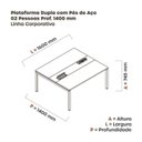 Ver imagem 2 de Estação de Trabalho Mesa Plataforma Escritório Dupla para 2 Pessoas com Caixa de Tomada Pdc Bege/Nogueira Casblanca/Preto