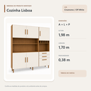 Ver imagem 3 de Cozinha Modulada Lisboa 6 Portas 2 Gavetas Cinamomo Off White Formimóveis