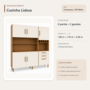 Ver imagem 4 de Cozinha Modulada Lisboa 6 Portas 2 Gavetas Cinamomo Off White Formimóveis