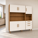 Ver imagem 2 de Cozinha Modulada Lisboa 6 Portas 2 Gavetas Cinamomo Off White Formimóveis