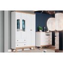 Ver imagem 1 de Quarto Infantil Completo Confete 2 Peças (1 Guarda Roupa + 1 Cômoda) Qi66 Branco/jequitiba - Henn