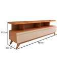 Ver imagem 3 de Rack para Tv até 72 Polegadas Home 3 Gavetas Nature/off White - Panorama Móveis