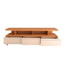 Ver imagem 2 de Rack para Tv até 72 Polegadas Home 3 Gavetas Nature/off White - Panorama Móveis