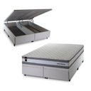 Ver imagem 1 de Conjunto Box Baú Alpine Branco 193x203x72 c/ Molas Ensacadas