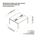 Ver imagem 3 de Estação de Trabalho Mesa Plataforma Escritório Dupla para 2 Pessoas com Caixa de Tomada Pdc Bege/Noce Marromle/Cinza