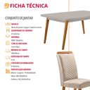Ver imagem 2 de Mesa de Jantar Copper 180cm Madeira Tampo Vidro Canto Copo com 6 Cadeiras Lorena Moderna Mobília