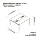 Ver imagem 3 de Estação de Trabalho Mesa Plataforma Escritório Dupla para 2 Pessoas com Caixa de Tomada Pdc Branco/Grafito