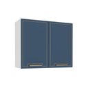 Ver imagem 1 de Armário Aéreo Cozinha 80 Cm Amara 2 Portas Branco/azul - Politorno