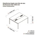 Ver imagem 3 de Estação de Trabalho Mesa Plataforma Escritório Dupla para 2 Pessoas com Caixa de Tomada Pdc Marrom/Noce Marromle/Grafito