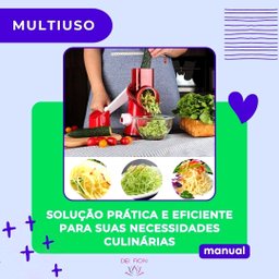 Cortador Ralador Fatiador Multiuso 3 em 1 Picador Triturador Alimentos Verduras Legumes Queijo Graos - 7