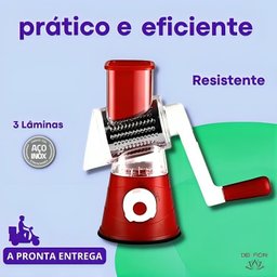 Cortador Ralador Fatiador Multiuso 3 em 1 Picador Triturador Alimentos Verduras Legumes Queijo Graos - 5