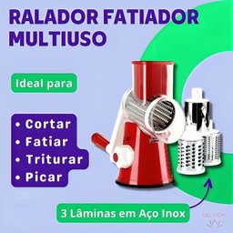 Cortador Ralador Fatiador Multiuso 3 em 1 Picador Triturador Alimentos Verduras Legumes Queijo Graos - 2