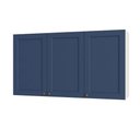 Ver imagem 1 de Armário Aéreo Cozinha Aurora 120cm 3 Portas MDF MDP Branco com Azul
