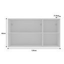 Ver imagem 2 de Armário Aéreo Cozinha Aurora 120cm 3 Portas MDF MDP Branco com Azul