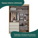 Ver mais imagens de Guarda-Roupa Casal Bagda 100% MDF 3 Portas 3 Gavetas com Espelho Bege/Castanho/Off White