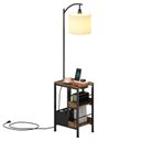 Ver imagem 1 de Luminária de Chão com Mesa Lateral, Usb e Tomada, Estilo Industrial