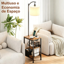 Ver imagem 4 de Luminária de Chão com Mesa Lateral, Usb e Tomada, Estilo Industrial
