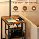 Ver imagem 6 de Luminária de Chão com Mesa Lateral, Usb e Tomada, Estilo Industrial