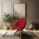 Ver imagem 2 de Poltrona Cadeira Giratória Bela Suede Vermelho Base de Madeira - Pallazio