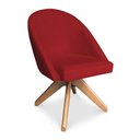 Ver imagem 1 de Poltrona Cadeira Giratória Bela Suede Vermelho Base de Madeira - Pallazio
