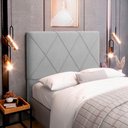 Ver imagem 2 de Cabeceira Cama Box Casal Queen Size Mel 160cm com Frame Veludo Cinza Claro - Desk Design