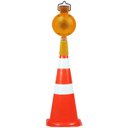 Ver imagem 2 de Sinalizador Solar Viario Led Kit 15 Unidades Cone Automatico Chuva Segurança Estrada Obra Rua Rodovi