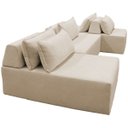 Ver imagem 3 de Sofa Ilha Caribe Modular para Sala de Estar Bouclé:bege Claro