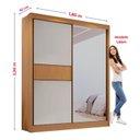 Ver imagem 6 de Guarda Roupa Casal 2 Portas 3 Gavetas com Espelho 100% MDF Grécia Ripado Marrom/Cinammo/Off White