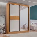 Ver imagem 2 de Guarda Roupa Casal 2 Portas 3 Gavetas com Espelho 100% Mdf Grécia Ripado