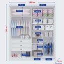 Ver imagem 3 de Guarda Roupa Casal 2 Portas 3 Gavetas com Espelho 100% MDF Grécia Ripado Branco