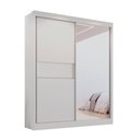 Ver imagem 4 de Guarda Roupa Casal 2 Portas 3 Gavetas com Espelho 100% MDF Grécia Ripado Branco