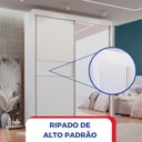Ver imagem 6 de Guarda Roupa Casal 2 Portas 3 Gavetas com Espelho 100% MDF Grécia Ripado Branco