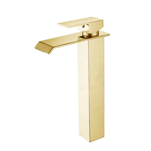 Torneira Cascata Banheiro Misturado Pia T6006ag Alta Dourado Luuk Young