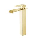 Ver imagem 1 de Torneira Cascata Banheiro Misturado Pia T6006ag Alta Dourado Luuk Young