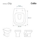 Ver imagem 3 de Assento Sanitário Laqueado Soft Close City Pergamon (Bege Claro) para vaso Celite