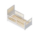 Ver imagem 4 de Cama Infantil Montessoriana Reversível LED Rattan e Grade de Proteção Wave Casatema MadeiraOriginals Branco/Marrom