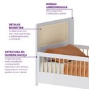 Ver imagem 7 de Cama Infantil Montessoriana Reversível LED Rattan e Grade de Proteção Wave Casatema MadeiraOriginals Branco/Marrom