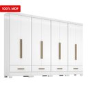 Ver imagem 5 de Quarto Modulado 100% MDF 4 Peças 8 Portas 4 Gavetas Smart Plus Branco