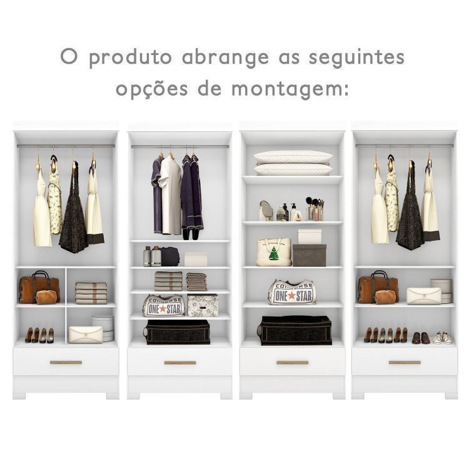 Quarto Modulado 4 Peças 8 Portas 4 Gavetas Smart Plus - 12