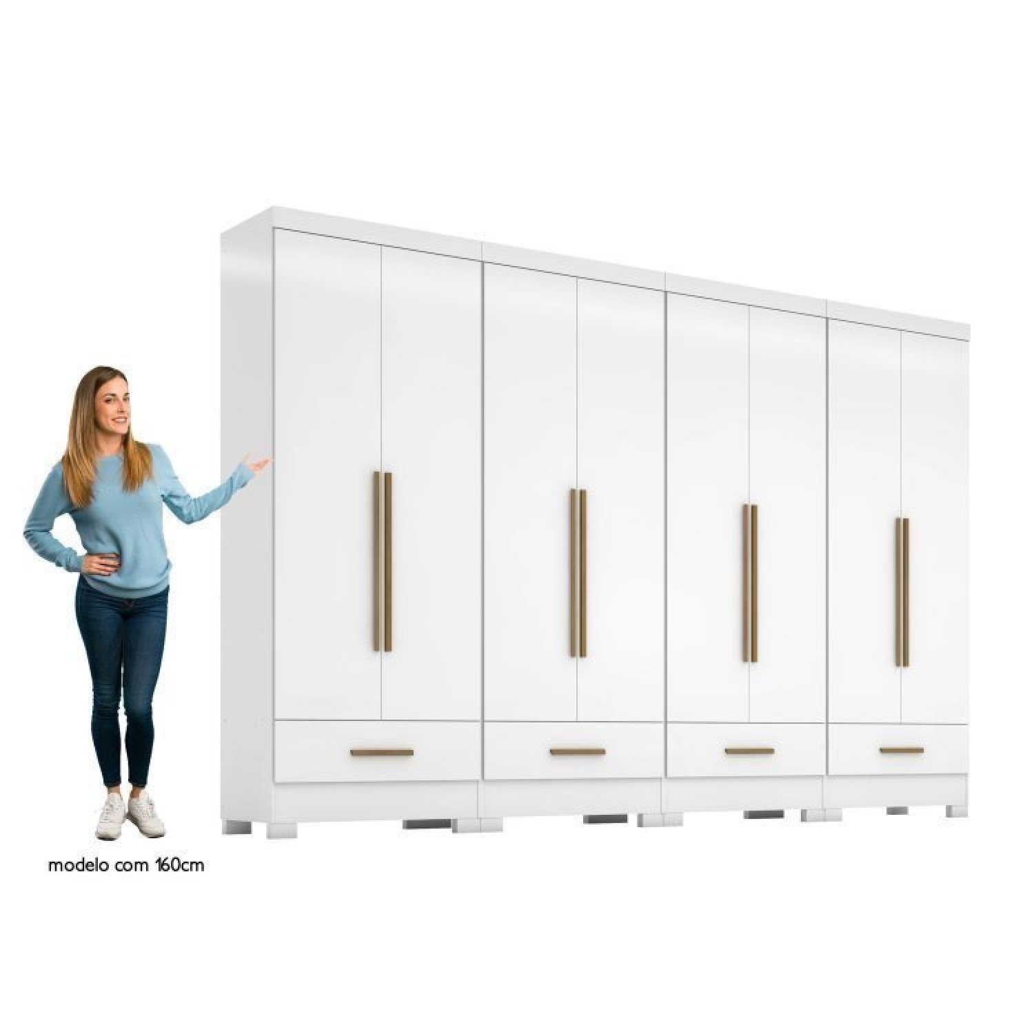 Quarto Modulado 4 Peças 8 Portas 4 Gavetas Smart Plus - 4